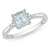 10K White Gold 0.024 CTW Diamond & 0.80 CT TGW Aquamarine Fashion Ring