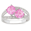 Sterling Silver 0.05 CTW Diamond & 2 CT TGW Pink Topaz Fashion Ring