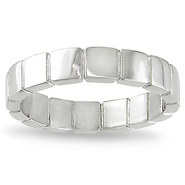 Stainless Steel Band Ring with Square Design