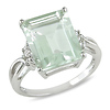 5 5/8 CT TGW Green Amethyst White Topaz Fashion Ring Silver