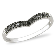 10K White Gold 1/6 CTW Black Diamond Eternity Ring