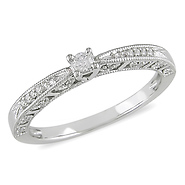 10K White Gold 0.10 CTW Diamond Engagement Ring