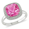 10K White Gold 0.10 CTW Diamond & 3.75 CT TGW Pink Topaz Fashion Ring