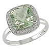 0.10 CTW Diamond & 2 5/8 CT TGW Green Amethyst Fashion Ring 10K White Gold