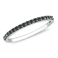0.25 CTW Black Diamond Stacked Ring 10K White Gold Black Rhodium Plated