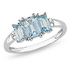 10K White Gold 0.02 CTW Diamond & 1.50 CT TGW Blue Topaz - Sky Fashion Ring