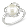 Sterling Silver White Freshwater Pearl Love Knot Ring