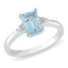 0.03 CTW Diamond & 1.20 CT TGW Blue Topaz - Sky Fashion Ring Silver