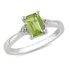 Sterling Silver 0.03 CTW Diamond & 1 CT TGW Peridot Fashion Ring