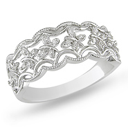 Sterling Silver 0.08 CTW Diamond Fashion Ring