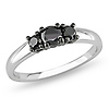 Sterling Silver 0.50 CTW Black Diamond 3 Stone Ring