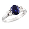 2 5/8 CT TGW Synthetic Sapphire Synthetic White Sapphire Fashion Ring Silver