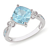 0.02 CTW Diamond & 2 5/8 CT TGW Blue Topaz - Sky Fashion Ring Silver