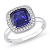0.10 CTW 10K White Gold Diamond & 4 1/6 CT TGW Synthetic Sapphire Fashion Ring