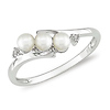10K White Gold 0.013 CTW Diamond & White Freshwater Pearl Fashion Ring