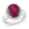 Sterling Silver 7 7/8 CT TGW Synthetic Ruby White Topaz Fashion Ring