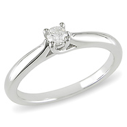Sterling Silver 1/6 CTW Diamond Solitaire Ring
