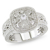Sterling Silver 0.50 CTW Round Diamond & 0.10 CT TGW Synthetic White Sapphire Fashion Ring