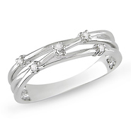 Sterling Silver 0.05 CTW Diamond Fashion Ring