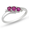 10K White Gold 0.018 CTW Diamond & 0.33 CT TGW Pink Tourmaline 3 Stone Ring