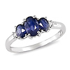 10K White Gold 0.02 CTW Diamond & 1.00 CT TGW Sapphire 3 Stone Ring