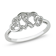 10K White Gold 0.02 CTW Diamond Heart Ring