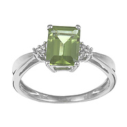 10K White Gold 0.03 CTW Diamond & 1 5/8 CT TGW Peridot Fashion Ring