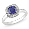 10K White Gold 0.05 CTW Diamond & 1.25 CT TGW Synthetic Sapphire Fashion Ring