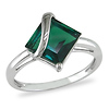 10K White Gold 2.55 CT TGW Synthetic Emerald Fashion Ring