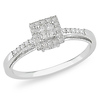 10K White Gold Ring 0.20 CT TDW, round & princess diamonds Promise Ring