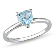 1 CT TGW Blue Topaz - Sky Fashion Ring Silver