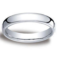 4.5mm European Comfort-Fit 14K White Gold Benchmark Ring