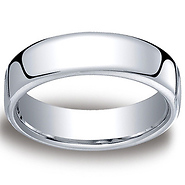 6.5mm European Comfort-Fit 14K White Gold Benchmark Ring