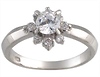 14k White Gold Fancy CZ Flower Ring