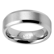 7mm Beveled Edge Cobalt Wedding Band