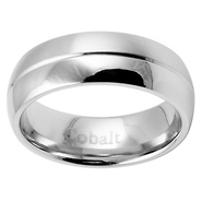7mm Split Polished Cobalt Wedding Band