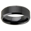 8mm Black Ceramic Beveled Edge Wedding Band