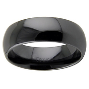 8mm Ceramic Polished Domed Wedding Band