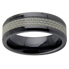 8mm Black Ceramic Carbon Fiber Inlay Wedding Band