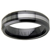6mm Ceramic Beveled Edge Tungsten Inlay Wedding Band