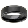 8mm Black Ceramic Step Down Wedding Band