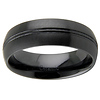 8mm Black Ceramic Double Groove Wedding Band