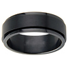 8mm Black Stainless Steel Step Down Wedding Band