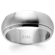8mm Stainless Steel Domed Wedding Band