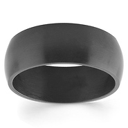 8mm Black Stainless Steel Domed Wedding Band