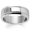8mm Stainless Steel Double Grooved Wedding Band