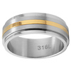 8mm Gold Inlay Stainless Steel Wedding Band