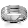 8mm Stainless Steel Double Row Designer Wedding Band