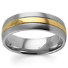 7mm Stainless Steel Gold Inlay Wedding Band