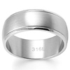 8mm Stainless Steel Grooved Designer Wedding Band